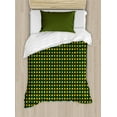 thumbnail image 1 of Ambesonne Floral Duvet Cover Sets, Graphic Repetitive Asters, 2-Twin, Marigold Green, 1 of 4