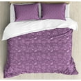 thumbnail image 1 of Ambesonne Floral Duvet Cover Sets, Monochrome Lilac Flowers, 2-Queen, Lilac and Pale Purple, 1 of 7