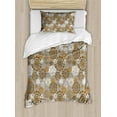 thumbnail image 1 of Ambesonne Floral Duvet Cover Sets, Ornament Flower Colorful, 2-Twin, Sepia Amber Grey, 1 of 3