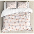 thumbnail image 1 of Ambesonne Floral Duvet Cover Sets, Pastel Blossom Rose Flowers, 2-Queen, Pale Pink Multicolor, 1 of 7