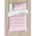 thumbnail image 1 of Ambesonne Floral Duvet Cover Sets, Pastel Blush Tones Flower, 2-Twin, White Rose Pale Pink, 1 of 2