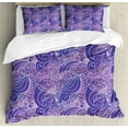 thumbnail image 1 of Ambesonne Floral Duvet Cover Sets, Purple Toned Flower Swirls, 2-King, Blue Violet Lilac, 1 of 6