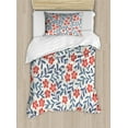 thumbnail image 1 of Ambesonne Floral Duvet Cover Sets, Spring Imagery Vintage, 2-Twin, Cadet Blue Coral Cream, 1 of 4