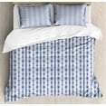 thumbnail image 1 of Ambesonne Floral Duvet Cover Sets, Vertical Flowery Pattern, 2-King, Dark Blue and White, 1 of 3