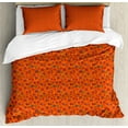 thumbnail image 1 of Ambesonne Floral Duvet Cover Sets, Vibrant Tones Poppy Flowers, 2-King, Burnt Sienna Eggplant, 1 of 3