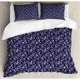 thumbnail image 1 of Ambesonne Floral Duvet Cover Sets, Vintage Garden Art Scene, 2-Queen, Dark Blue and Multicolor, 1 of 6