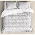 thumbnail image 1 of Ambesonne Floral Duvet Cover Sets, Vintage Tropic Flowers, 2-King, Pale Taupe Magenta, 1 of 7