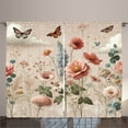 thumbnail image 1 of Ambesonne Floral Eucalyptus Curtains 2 Panel Set, Soft Efflorescent, 108" x 108", Rose Warm Taupe Green, 1 of 3