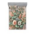 thumbnail image 1 of Ambesonne Floral Eucalyptus Fitted Sheet & Pillow Sham Set, Boho Wild Abloom, Full, Pale Rose Laurel Green, 1 of 2