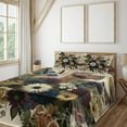 thumbnail image 1 of Ambesonne Floral Eucalyptus Fitted & Top Sheet Set with Sham, Rustic Seasonal, Eggshell Maroon Green, 1 of 1
