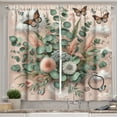 thumbnail image 1 of Ambesonne Floral Eucalyptus Kitchen Curtains, Boho Wild Abloom, 55"x39", Pale Rose Laurel Green, 1 of 3