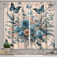 thumbnail image 1 of Ambesonne Floral Eucalyptus Kitchen Curtains, Joyful Spring, 55"x36", Blush and Sea Blue, 1 of 3