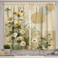 thumbnail image 1 of Ambesonne Floral Eucalyptus Kitchen Curtains, Pastel Abloom, 55"x45", Ivory Sage Green Mustard, 1 of 3