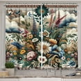 thumbnail image 1 of Ambesonne Floral Eucalyptus Kitchen Curtains, Western Bloom, 55"x30", Dark Tan Multicolor, 1 of 3