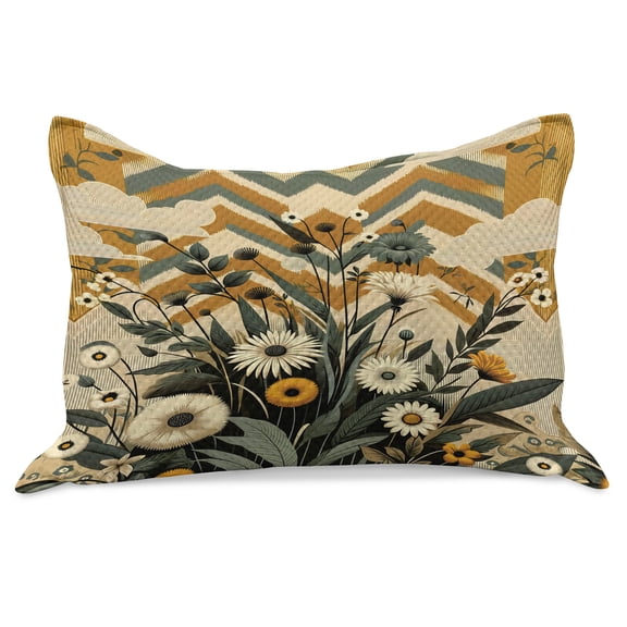 Ambesonne Floral Eucalyptus Knitted Quilt Pillowcover, Century&nbsp;Modern, 30"x20", Amber Laurel Green