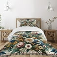 thumbnail image 1 of Ambesonne Floral Eucalyptus Quilted Bedspread Set 2 Pcs, Western Bloom, Twin Size, Dark Tan Multicolor, 1 of 5