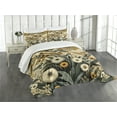 thumbnail image 1 of Ambesonne Floral Eucalyptus Quilted Bedspread Set 3 Pcs, Century&nbsp;Modern, Queen Size, Amber Laurel Green, 1 of 5