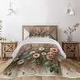 thumbnail image 1 of Ambesonne Floral Eucalyptus Quilted Coverlet 2 Pcs, Boho Wild Garden, Twin Size, Rose and Olive Green, 1 of 1