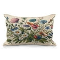 thumbnail image 1 of Ambesonne Floral Eucalyptus Quilted Pillowcover, Colorful Blossomy, 36" x 20", Champagne and Multicolor, 1 of 2