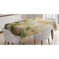 thumbnail image 1 of Ambesonne Floral Eucalyptus Tablecloth Rectangular Table Cover, Pastel Abloom, 60"x84", Ivory Sage Green Mustard, 1 of 3