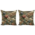 thumbnail image 1 of Ambesonne Floral Eucalyptus Throw Pillow Cover 2 Pack, Art Nouveau Bloom, 20", Sepia Multicolor, 1 of 1