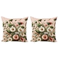 thumbnail image 1 of Ambesonne Floral Eucalyptus Throw Pillow Cover 2 Pack, Blushing Blooms, 16", Blush Forest Green Pink, 1 of 7