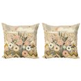 thumbnail image 1 of Ambesonne Floral Eucalyptus Throw Pillow Cover 2 Pack, Boho Nordic Art, 16", Blush Eggshell Amber, 1 of 7
