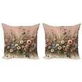 thumbnail image 1 of Ambesonne Floral Eucalyptus Throw Pillow Cover 2 Pack, Boho Wild Garden, 18", Rose and Olive Green, 1 of 7