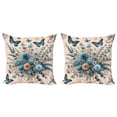 thumbnail image 1 of Ambesonne Floral Eucalyptus Throw Pillow Cover 2 Pack, Joyful Spring, 20", Blush and Sea Blue, 1 of 7