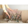 thumbnail image 1 of Ambesonne Floral Eucalyptus Throw Pillow Cover Pack of 2, Boho Wild Garden, 2 Pcs-18"x18", Rose and Olive Green, 1 of 5