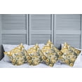 thumbnail image 1 of Ambesonne Floral Eucalyptus Throw Pillow Cover Pack of 4, Botanical Chevron, 4 Pcs-24" x 24", Mustard and Laurel Green, 1 of 5