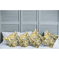 thumbnail image 1 of Ambesonne Floral Eucalyptus Throw Pillow Cover Pack of 4, Botanical Chevron, 4 Pcs-36"x36", Mustard and Laurel Green, 1 of 5