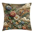 thumbnail image 1 of Ambesonne Floral Eucalyptus Throw Pillow Cushion Cover, Art Nouveau Bloom, 16" X 16", Sepia Multicolor, 1 of 2