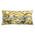 thumbnail image 1 of Ambesonne Floral Eucalyptus Throw Pillow Cushion Cover, Botanical Chevron, 36" X 16", Mustard and Laurel Green, 1 of 2