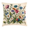 thumbnail image 1 of Ambesonne Floral Eucalyptus Throw Pillow Cushion Cover, Colorful Blossomy, 26" X 26", Champagne and Multicolor, 1 of 2