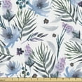 thumbnail image 1 of Ambesonne Floral Fabric by the Yard Upholstery, Art Pastel Botanical Flowers, 3 Yards, Grey Teal Lilac Blue, 1 of 5