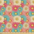 thumbnail image 1 of Ambesonne Floral Fabric by the Yard Upholstery, Botanical Flowers Closeup, 10 Yards, Dried Rose and Pale Teal, 1 of 1