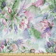 thumbnail image 1 of Ambesonne Floral Fabric by the Yard, Bouquet Art of Spring Floral, 2 Yards, Green Pink and Lavender, 1 of 5