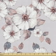thumbnail image 1 of Ambesonne Floral Fabric by the Yard Upholstery, Delicate Pink Details Bloom, 10 Yards, Blue Grey and Coral, 1 of 5