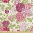 thumbnail image 1 of Ambesonne Floral Fabric by the Yard Upholstery, English Roses Retro Pattern, 3 Yards, Dark Coral Slate Brown, 1 of 1