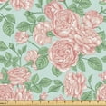 thumbnail image 1 of Ambesonne Floral Fabric by the Yard Upholstery, English Roses Sketchy Art, 2 Yards, Pale Salmon and Fern Green, 1 of 5