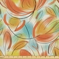 thumbnail image 1 of Ambesonne Floral Fabric by the Yard Upholstery, Flowers Warm Colors Vintage, 5 Yards, Earth Yellow and Vermilion, 1 of 1