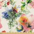 thumbnail image 1 of Ambesonne Floral Fabric by the Yard, Flowers Wild Blooming Meadow, 10 Yards, Pink Green and Blue Violet, 1 of 5