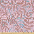 thumbnail image 1 of Ambesonne Floral Fabric by the Yard Upholstery, Hatching Lines Leaves Art, 1 Yard, Pale Brown Soft Pink, 1 of 5