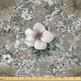 thumbnail image 1 of Ambesonne Floral Fabric by the Yard Upholstery, Hawaiian Hibiscus Sunflower, 3 Yards, Dimgray Slate Brown and Pearl, 1 of 5