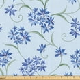 thumbnail image 1 of Ambesonne Floral Fabric by the Yard Upholstery, Leafy Flower Weathered Back, 3 Yards, Soft Blue Cobalt Blue, 1 of 1