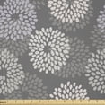thumbnail image 1 of Ambesonne Floral Fabric by the Yard Microfiber, Abstract Dahlia Flowers, 2 Yards, Grey Dimgrey and Coconut, 1 of 4