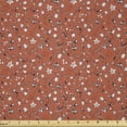 thumbnail image 1 of Ambesonne Floral Fabric by the Yard Microfiber, Abstract Flower Composition, 3 Yards, Rust Charcoal Grey and White, 1 of 2