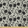 thumbnail image 1 of Ambesonne Floral Fabric by the Yard Microfiber, Art of Leaves Flowers, 5 Yards, Charcoal Grey and Dust, 1 of 2