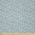 thumbnail image 1 of Ambesonne Floral Fabric by the Yard Microfiber, Blossoming Design Botanical, 5 Yards, Aqua White Dark Grey, 1 of 2